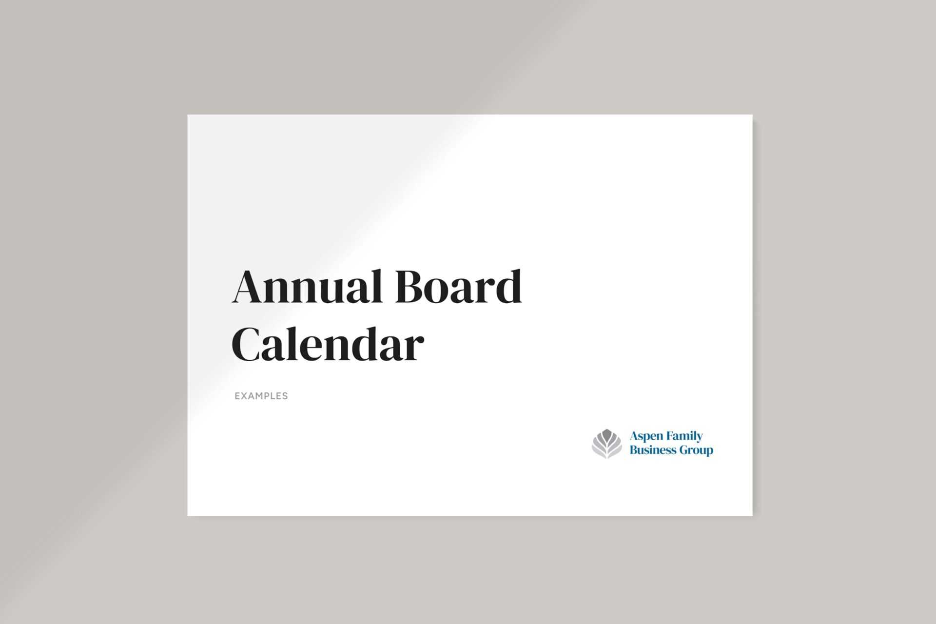 Annual Board Calendar Hero