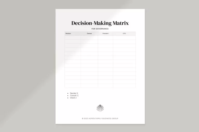 Decision-Making Matrix for Governance